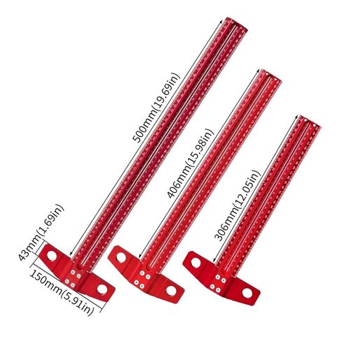 60-500mm دقة علامات T-Ruler الألومنيوم سبيكة الخشب كاتب العلامات المقياس Deluxe الفتحة المتقاطعة الحاكم (T60) in Kuwait