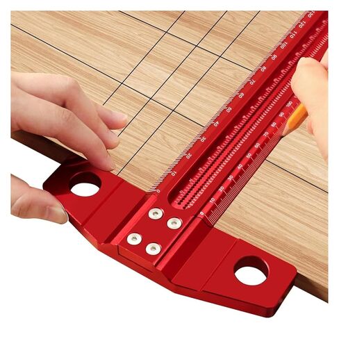 60-500mm دقة علامات T-Ruler الألومنيوم سبيكة الخشب كاتب العلامات المقياس Deluxe الفتحة المتقاطعة الحاكم (T60) in Kuwait