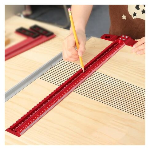 60-500mm دقة علامات T-Ruler الألومنيوم سبيكة الخشب كاتب العلامات المقياس Deluxe الفتحة المتقاطعة الحاكم (T60) in Kuwait