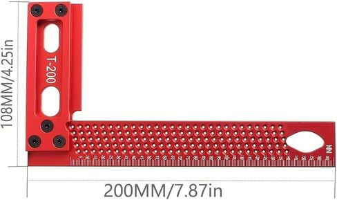 200/300MM Precision Woodworking Scriber Square Marking T Ruler Aluminum Alloy Hole Positioning Crossed-Out Hole Marking Gauge(200mm) in Saudi Arabia