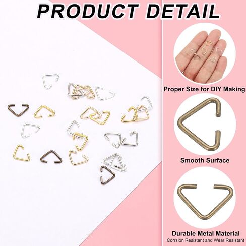 PATIKIL Triangle Open Jump Rings, 500 Pcs Open Jump Rings Bulk Triangle Open Rings Pinch for Jewelry Making Supplies DIY Craft Keychains Necklaces Earrings,Light Gold, 9.5x6mm in Saudi Arabia