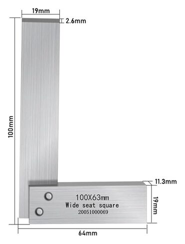 90 درجة مسطحة الحافة مربعة حاكم النجارة مربع أدوات النجارة الخشبية الأدوات الزاوية المعدنية أداة قياس متعددة جرب مربع مربع مربع مربع (125 × 80) in Kuwait