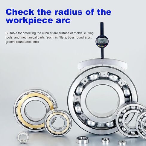 Digital Inner and Outer Radius Gauge with (10/20/30/60/100mm) Replaceable Measuring Claws,Radius Range: 5-700mm (0.2-27.5in), Measurement Range: displacements 0-12.7mm (0-0.5in) in Saudi Arabia