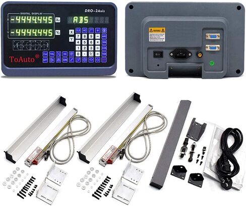 ToAuto 2 Axis Digital Readout 8'' 38'' Linear Scale DRO Display CNC Milling Lathe Encoder 200mm+950mm in Kuwait