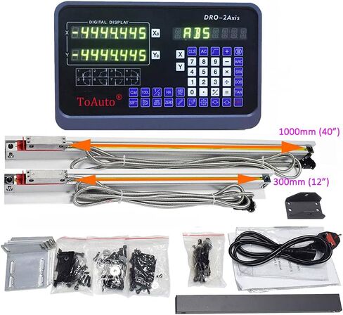 ToAuto 2 Axis Digital Readout 8'' 38'' Linear Scale DRO Display CNC Milling Lathe Encoder 200mm+950mm in Kuwait