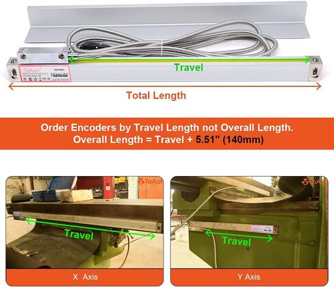 ToAuto 2 Axis Digital Readout 8'' 38'' Linear Scale DRO Display CNC Milling Lathe Encoder 200mm+950mm in Kuwait
