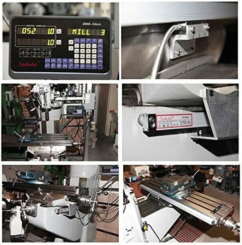 ToAuto 2 Axis Digital Readout 8'' 38'' Linear Scale DRO Display CNC Milling Lathe Encoder 200mm+950mm in Kuwait