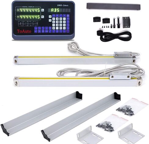 ToAuto 2 Axis Digital Readout 8'' 38'' Linear Scale DRO Display CNC Milling Lathe Encoder 200mm+950mm in Kuwait