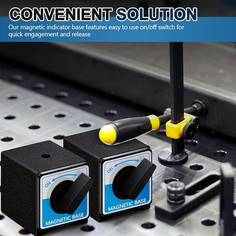 2 PCS 8T قاعدة حامل قاعدة مغناطيسية على/إيقاف تشغيل 176 رطلاً سرير حامل مغناطيسي M8 X 1.25 حامل قابلة للتبديل بدون ذراع التعديل للمؤشر 2.7 "× 2.2" × 2 " in Saudi Arabia
