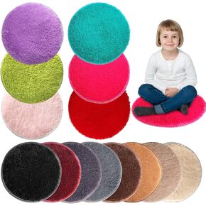 14 Pack Kids Crazy Carpet Circle Seats 16 Inch Round Floor Mat Kids Floor Cushions Soft Colorful Educational Classroom Rug for School Home Group Activity Learning Marker Playing Areas