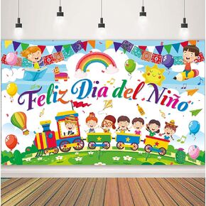 Colorful Feliz Dia Del Niño Backdrop Banner Large Size Mexican Children's Day Party Decorations Photo Backdrop Student Children's Day of Mexico Fiesta Party School Classroom Decorations Supplies