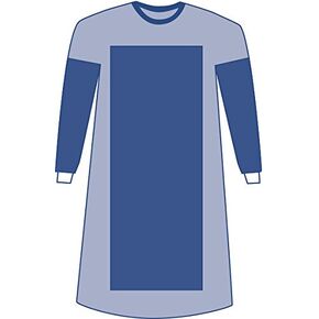 Medline DYNJP2201S Sterile Poly-Reinforced Sirus Surgical Gown, Large, Blue (Pack of 20)