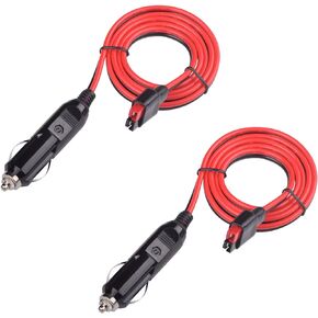 2 Pack Car Cigarette Lighter Plug with Internal 15A Fuse, 45A Extension Cable Adapter 3.3ft/1m 14AWG Connector Compatible with Anderson PowerPole Port