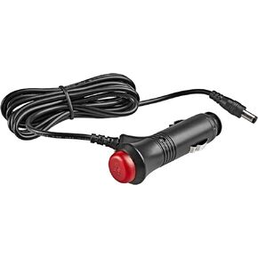 5.5x2.1mm Car Cigarette Lighter Adapter Plug Cord with Switch Button, 6.5ft 12V-24V Male Cigarette Lighter Power Supply Charger Extension Cable Fuse for Rear View Camera Monitor Car Refrigerato