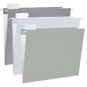 Y YOMA 6 Pack Colored Hanging File Folders Letter Size Decorative Hanging Folder Debossed File Folder Organizer for Filing Cabinet Office Home with 1/5-Cut Adjustable Tabs, Laid Maillard Color