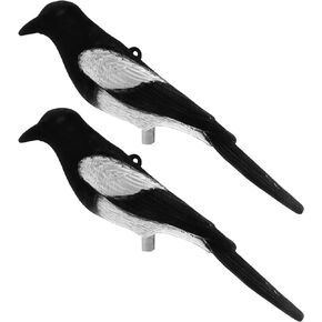 2PCS Magpie Decoy Birds Hunting Decoys Artificial, Vivid Animals Yard Garden Lawn Decor Home Decoration Wedding Ornaments