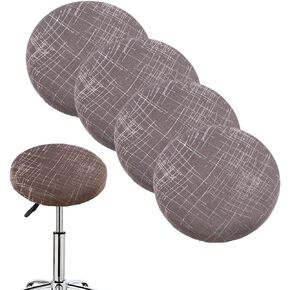 Round Stool Covers 4 Pack Round Bar Stool Covers with Elastic Stretch Barstools Seat Covers Slipcovers Bar Rolling Chair Seat Cover Diameter 13"-18" Style 6