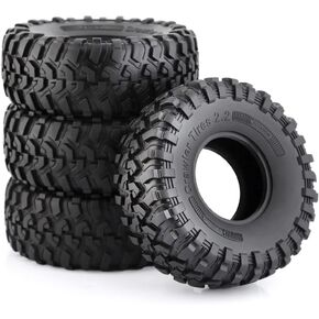 2.2 RC Crawler Tires With Foam Inserts OD 130mm Rubber Grappler Mud Terrain Tyres For 1/10 Crawler Car SCX10 90047 D90 TF2 AX10 D90 Tamiya CC01 Traxxas TRX4 2.2" Beadlock Wheels Rims 4PCS