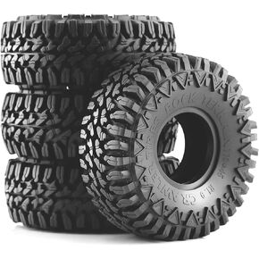 1.9 RC Crawler Tires With Foam Soft Rubber Mud Slingers Grappler Wheels Tyres For 1/10 Scale RC Car Traxxas TRX4 RC4WD D90 Axial SCX10 II TF2 Gen8 Tamiya CC01 1.9 Inch Beadlock Rims 4PCS