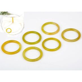 6 Pcs Agate Napkin Rings, Minimalistic Luxe Design, Dining Table Centerpiece Decor, Wedding Napkin Holder Rings, Festive Party Wedding Family Gatherings Gift (Yellow)