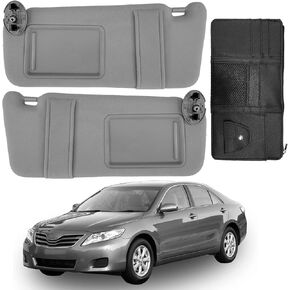 fit for Toyota Camry Sun Visor Replacement, fit for 2007 2008 2009 2010 2011 Toyota Camry and Hybrid Without Light, Driver&Passenger Side, 74320-06780-E0 74310-06750-E0(2PCS-Beige)