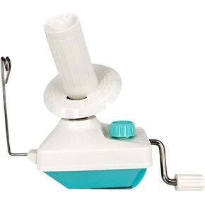 Yarn Winder, Needlecraft Yarn Ball Winder Hand-Operated, String Ball Winder, Wool Winder Tool for Crocheting, with Tabletop Clamp Easy to Set Up and Use, Blue and White