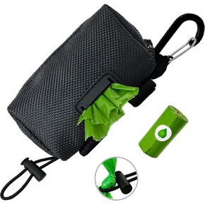 Dog Poop Bag Holder, 2 Pack Poop Bag Holder for Leash, CAKOVANO Pet Waste Bag Dispenser Dog Bag Holder Leash Attachment, Hands-Free Poop Bag Dispenser with Carabiner Clip with 2 Rolls of Poop Bags