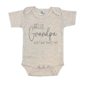 New Baby Reveal For Grandparents - Surprise Pregnancy Announcement - Hello Grandpa I Can't Wait To Meet You (Natural)