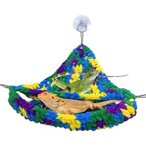 Permotary Bearded Dragon Hammock - Double-Layered Flannel Reptile Hammock Soft Swing Hanging Bed with Strong Suction Cups & Hooks, for Small Reptile,Gecko,Chameleon,Lizard in Kuwait