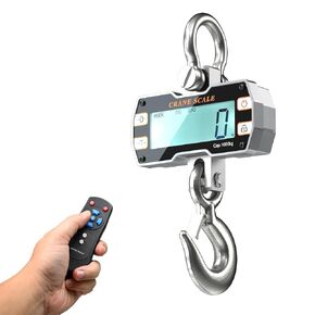 2000KG 4000LBS Digital Crane Scale, Rechargeable Hanging Scale with Remote Control, Heavy Duty Aluminum Alloy Industrial Crane Scale with Large LED Display