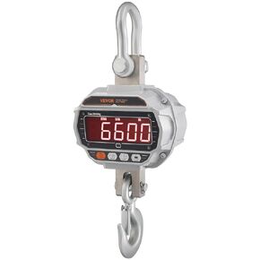 VEVOR Crane Scale, Hanging Scale Industrial Heavy Duty with Remote Control, Cast Aluminum Case & LED Screen, Digital Crane Scale, 11000 lbs/5000 kg, High Precision for Construction, Factory, Farm
