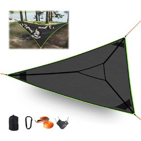 Triangle Hammock,13ft Triangle Camping Hammock, with 3 Ratchet Tie Down Straps and Storage Bag, Max 800 Lbs,Multi Person Portable Hammock for Adults Kids,for Travel Backyard Outdoor Garden Camping