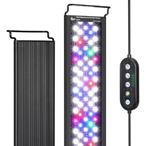 AQQA LED Aquarium Light Plant Fish Tank Light Full Spectrum Waterproof Fish Light with 24/7 Natural Mode DIY Adjustable Brightness Multi-Color Timer & Extendable Bracket for 12-18 Inch (14W)