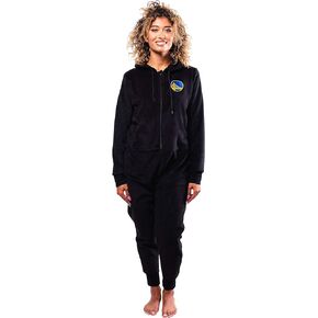 Ultra Game NBA Women's Sleepwear Super Soft Fleece Onesie Pajama Hooded Jumpsuit