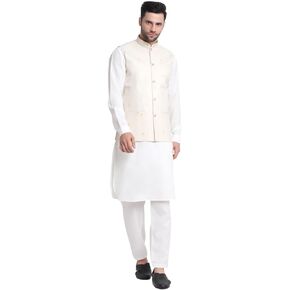 Cotton Pathani Kurta & Salwar with Nehru Jacket, Ethnic Traditional Wear