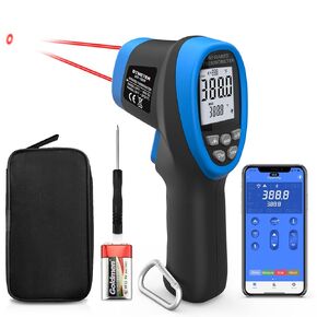 BTMETER Infrared Thermometer Gun, Dual Laser 30:1 Industrial Temperature Meter Measure High Temp -58 to 2732 Degree Fahrenheit for HVAC Grill Kitchen Pizza Oven BT-1500APP 【Not for Human】