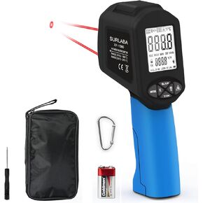 مقياس حرارة بالأشعة تحت الحمراء -58 درجة فهرنهايت ~ 3272 درجة فهرنهايت (-50 ~ 1800 درجة مئوية)، مسدس درجة حرارة البيرومتر غير المتصل XF-1800 مع إنذار لدرجة الحرارة العالية والمنخفضة، عقد البيانات، إضاءة خلفية LCD لصيانة المنزل، الطبخ، فرن التشكيل، استخدام in Kuwait