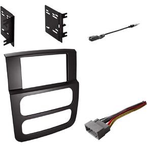 Double DIN Radio Dash Kit with Antenna Adapter & Harness for 2002-2005 Dodge RAM 1500 2500 3500