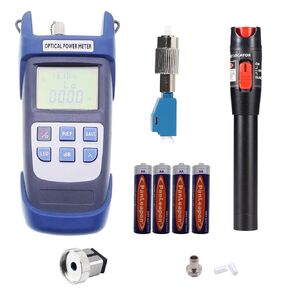 Fiber Optic Cable Tester Fiber Optical Power Meter -70~+10 dBm, 10mW Visual Fault Locator with FC-LC Adapter for CATV Telecommunications Engineering Maintenance