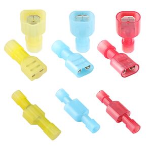 FULARR 100Pcs Premium Fully Insulated Quick Wire Connectors Kit, Nylon Male/Female Quick Disconnects Wiring Spade Wire Crimp Terminals (20 Pairs Red, 20 Pairs Blue, 10 Pairs Yellow)