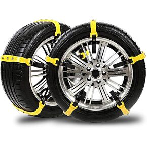 Snow Chains Car Anti Slip Tire Chains Adjustable Anti-Skid Chains Car Tire Snow Chains Fits for Most Car/SUV/Truck-Set of 10 Width 183-295mm/7.2-11.6''
