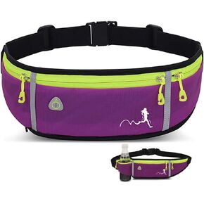 Peicees Fanny Pack for Men Women Bottle Holder Bag Waterproof Running Pouch Belt Waist Pack for Gym Travel, Adjustable Reflective Phone Holder for iPhone 13 12 11 Pro Max Samsung Galaxy S20 S10