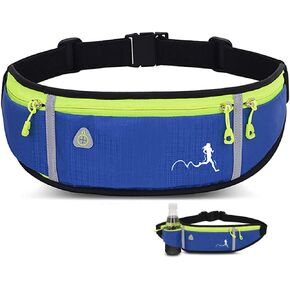 Peicees Fanny Pack for Men Women Bottle Holder Bag Waterproof Running Pouch Belt Waist Pack for Gym Travel, Adjustable Reflective Phone Holder for iPhone 13 12 11 Pro Max Samsung Galaxy S20 S10