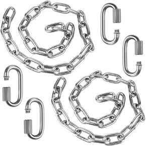 2 Stainless Steel Chains (59") Swing Chains, Heavy Duty Swing Hardware,4 Quick Connection Buckles, Indoor and Outdoor Playground Swings, hammocks, sandbags Swing Chains