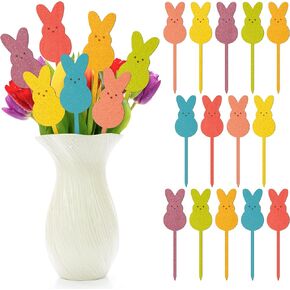 TICIAGA Bee Double-sided Wooden Picks - 14PCS Cute Honeybee Wooden Decorative Pick for Home Vase Filler Colorful Wooden Bee Nectar Decorative Pick for Farmhouse Decor Summer Theme Decorations for Home