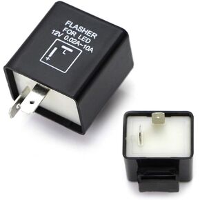 iJDMTOY (1) 2-Pin CF12 Electronic LED Flasher Relay Fix Compatible With Motorcycle or Scooter Install LED Turn Signal Bulbs Hyper Flash Issues