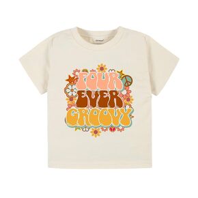 Four ever groovy birthday shirt 4th birthday groovy outfit boho groovy birthday shirt fourth birthday groovy party four groovy tee (2 toddler)