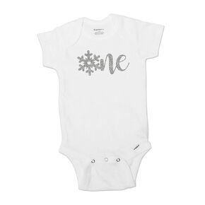 Winter Onederland 1st Birthday Girl Outfit - Toddler First Birth Day Onesie - Glitter Snowflake Shirt 507 (Long Sleeve 12 Month)
