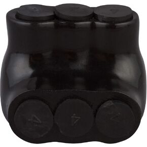 Morris Products Black Insulated Multi-Cable Connector 3 Wire Ports, 2-14 Wire Range, Slotted Allen Hex 1.6“ L x 1.5" H Dual Entry, 1-Pack 97624