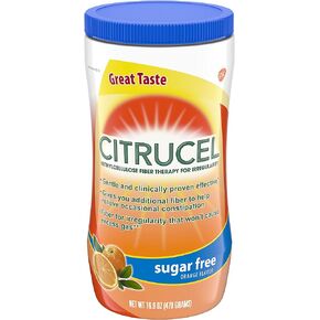 Citrucel Sugar Free Orange Flavor Methylcellulose Fiber Therapy Powder for Regularity, 16.9 ounce (Pack of 3)